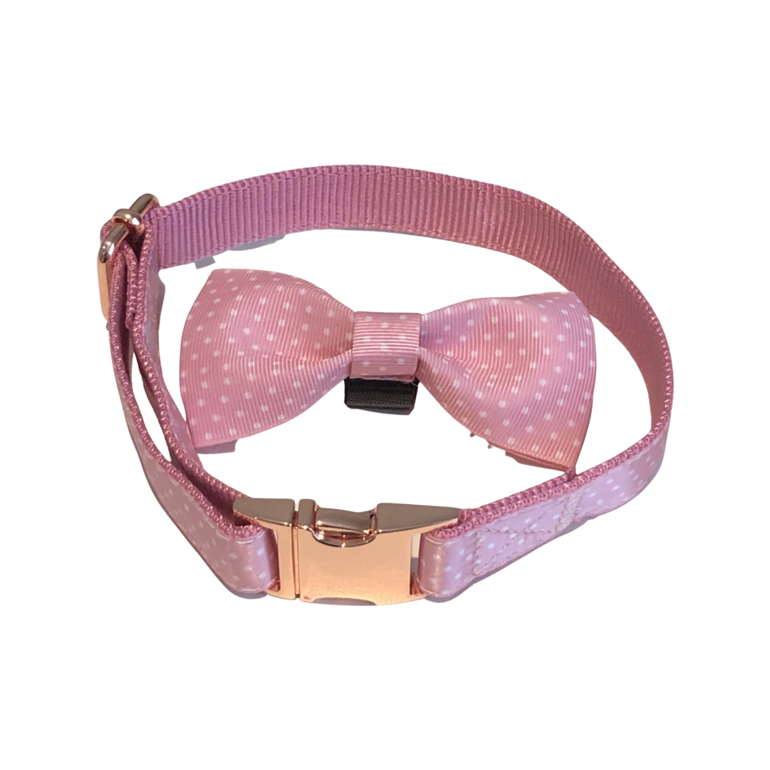 BillieG Polka Dot Bow Tie & Dog Collar