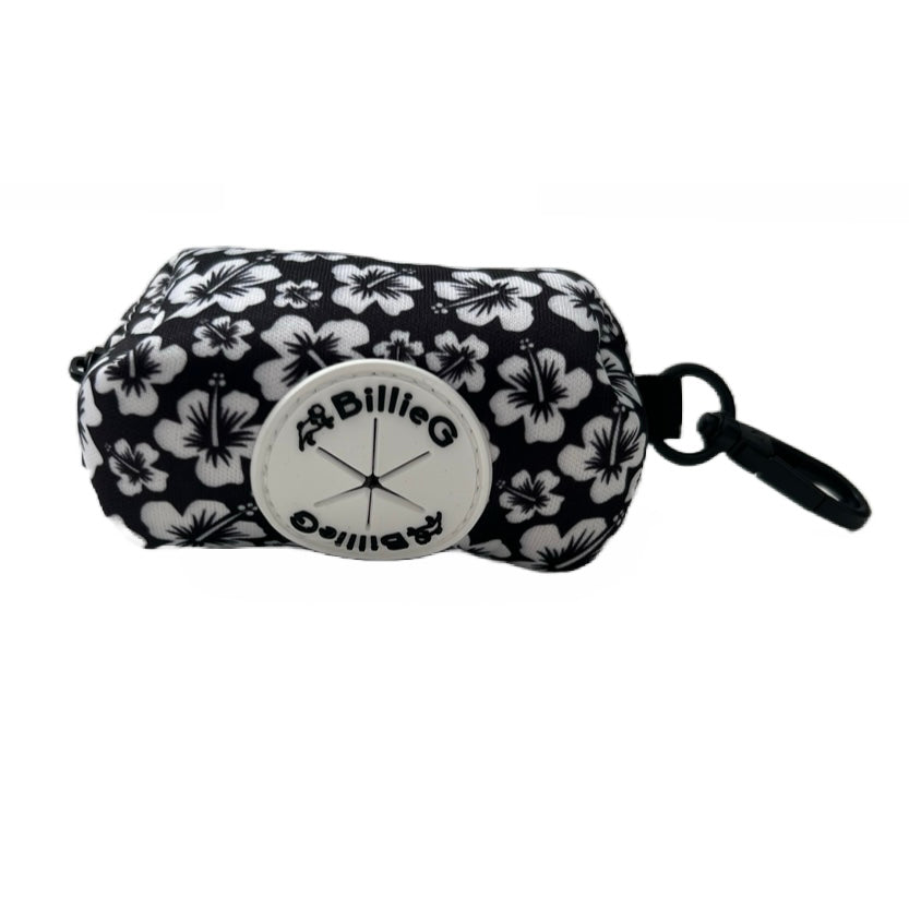 BillieG Neoprene Poop Bag Pouch - Black Surfs Up