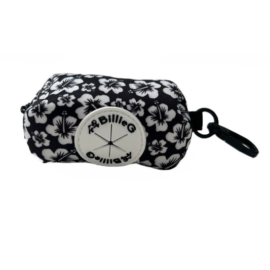 BillieG Neoprene Poop Bag Pouch - Black Surfs Up