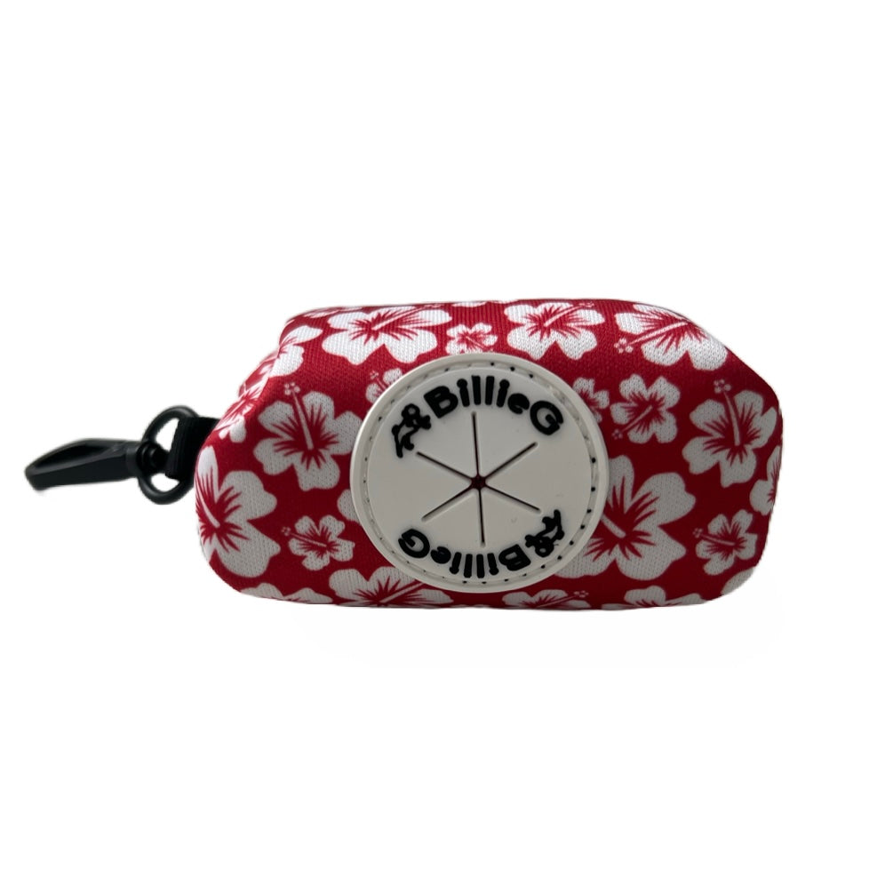 BillieG Neoprene Poop Bag Pouch - Red Surfs Up