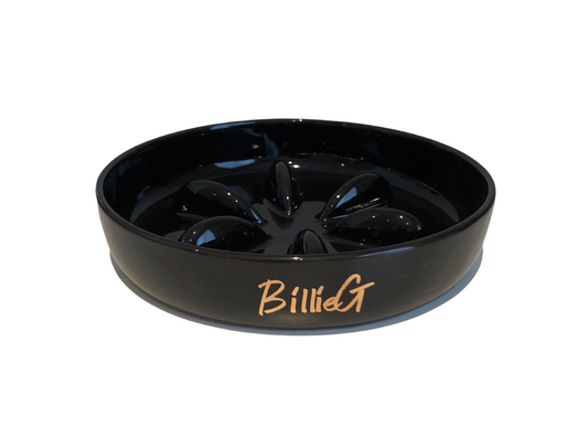BillieG Ceramic shallow slow feeder - Special Black & Gold Edition