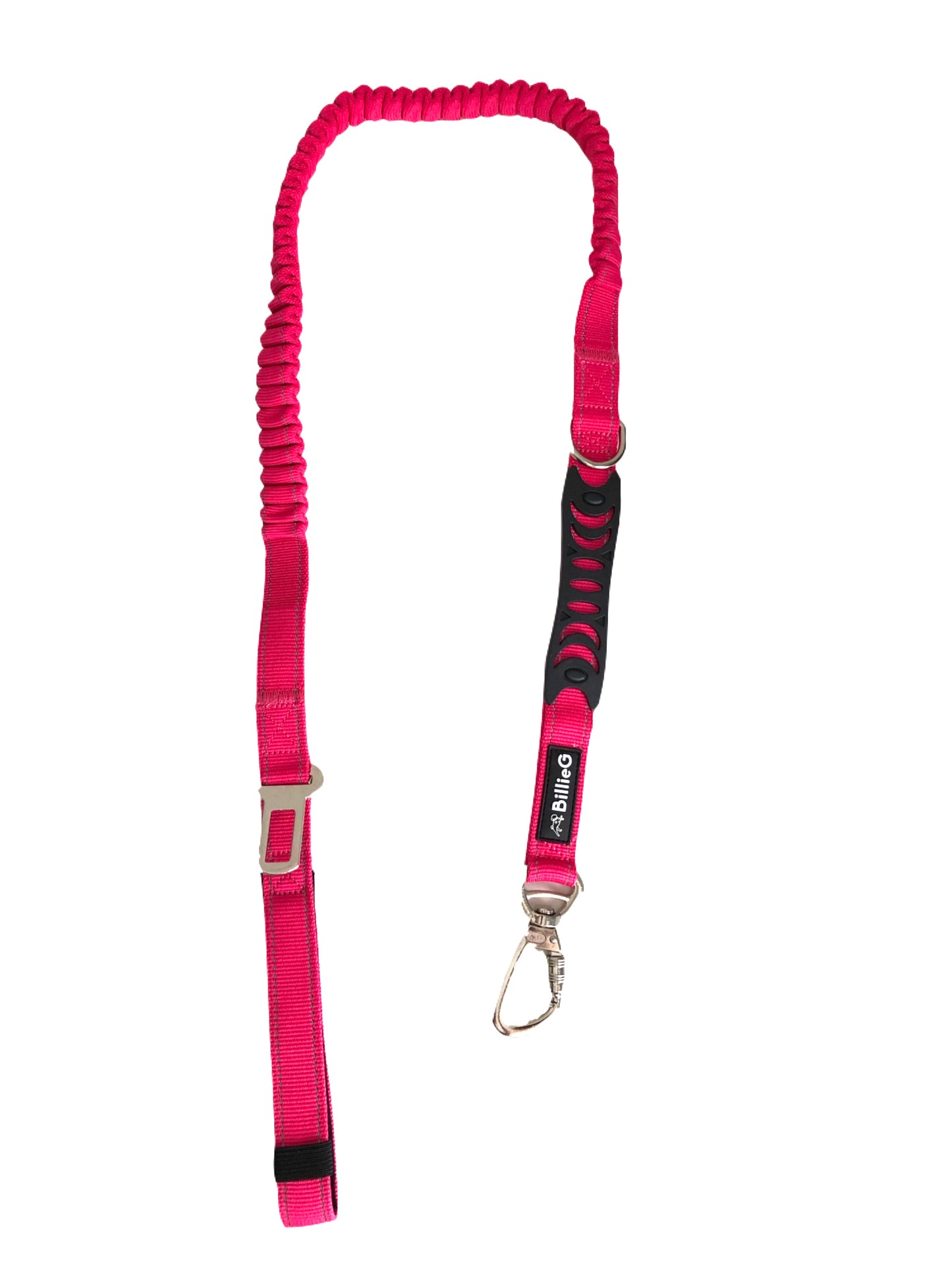 BillieG Heavy duty nylon dog lead with dual handles and car seat belt clip