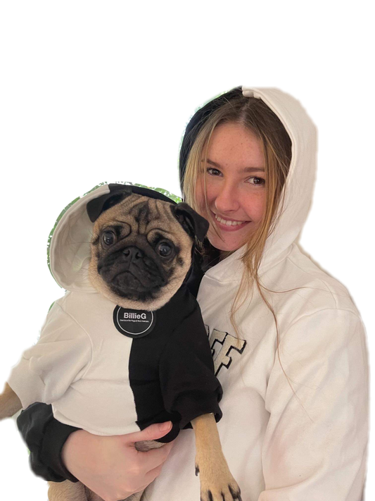 BillieG BFF 2 Tone Dog Hoodie - Black & White